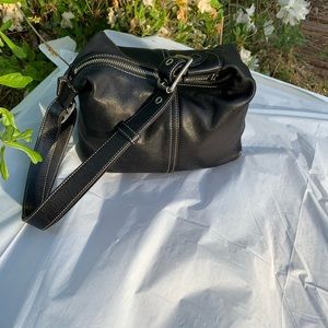 Coach black leather bag